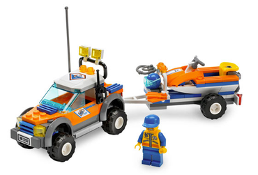 Lego, Set, Opened, City, Coast Guard, 4WD & Jet Scooter, 7737
