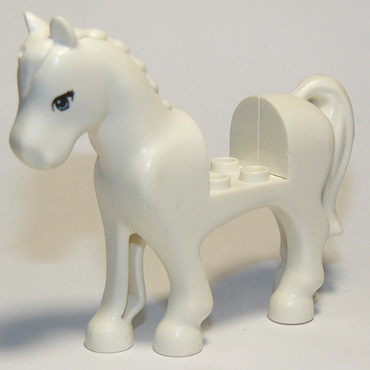 Lego, Minifigure, Animal, Horse, Mini Doll Style with 2 x 2 Cutout with Bright Light Blue Eyes and 3 Black Eyelashes Pattern, 93083C01PB02