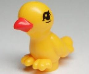 Lego, Minifigure, Animal, Bird, Mini Doll Style with Red Beak and Black Eyes Pattern (Friends Goldie), 98388PB01