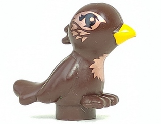 Lego, Minifigure, Animal, Bird, Mini Doll Style with Bright Light Orange Beak and Copper Chest and Eyes Pattern, 98388PB05
