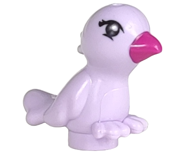 Lego, Minifigure, Animal, Bird, Mini Doll Style with Magenta Beak and Black Eyes Pattern (Friends Violet), 98388PB06