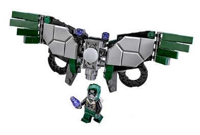 Lego, Minifigure, Super Heroes, Spiderman: Homecoming, Vulture, Dark Green Flight Suit, Black Bomber Jacket, SH403-A