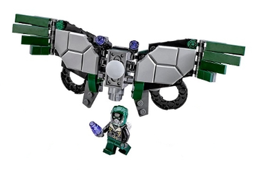 Lego, Minifigure, Super Heroes, Spiderman: Homecoming, Vulture, Dark Green Flight Suit, Black Bomber Jacket, SH403-A