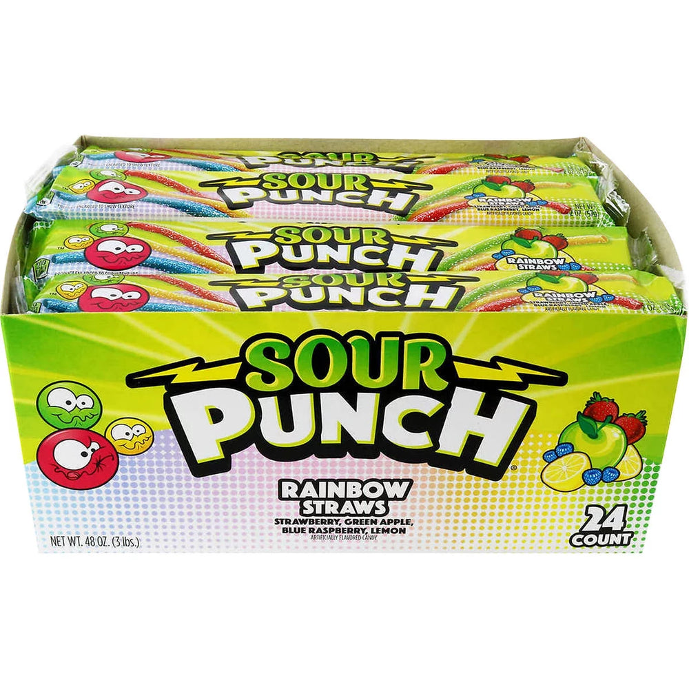 SOUR PUNCH Rainbow Straws, Chewy Candy