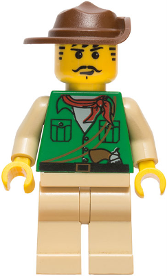 Lego, Minifigure, Adventurers, Orient Expedition, Johnny Thunder (Expedition) with Plain Tan Legs, adv054