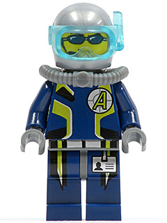 Lego, Minifigure, Agents, Agent Chase - Diving Gear - Dual Sided Head, AGT020