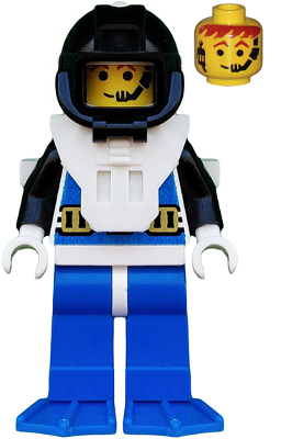 Lego, Minifigure, Aquazone, Aquanauts, Aquanaut 3 with Blue Flippers, AQU029