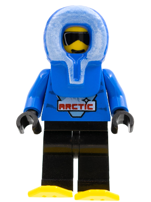 Lego, Minifigure, Town, Arctic, Arctic - Blue, Blue Hood, Black Legs, Snowshoes, ARC006