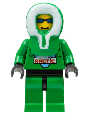 Lego, Minifigure, Town, Arctic, Arctic - Green, Green Hood, ARC008