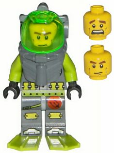 Lego, Minifigure, City of Atlantis, Driver 1, Axel, ALT001