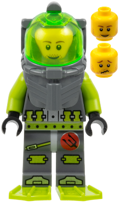 Lego, Minifigure, City of Atlantis, Atlantis Diver 4 - Lance Spears with Flippers, ATL006