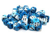 Old School Bag O' D6's, 12mm 50ct: Vorpal -  Baby Blue & White w/ Black