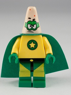 Lego, Minifigure, SpongeBob SquarePants, Patrick, Super Hero, BOB026