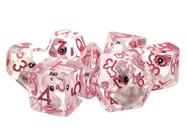 Old School 7 Piece DnD RPG Dice Set: Animal Kingdom - Pink Bunny Rabbit