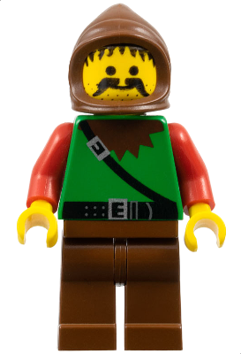 Lego, Minifigure, Castle, Dark Forest, Dark Forest - Forestman 4, Brown Legs, cas010