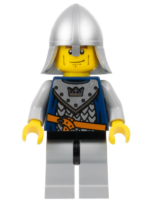 Lego, Minifigure, Castle, Fantasy Era, Crown Knight Scale Mail with Crown, Helmet with Neck Protector, Vertical Cheek Lines, CAS339