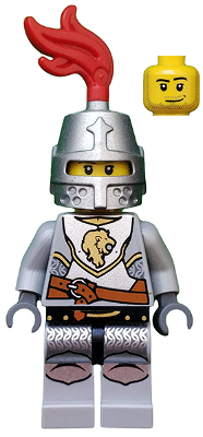 Lego, Minifigure, Castle, Kingdoms, Lion Knight Breastplate with Lion Head and Belt, Helmet Closed, Smirk and Stubble Beard, CAS440