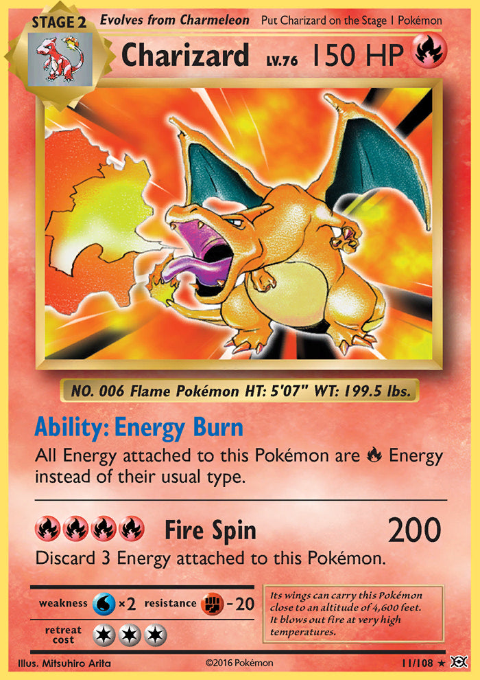 2016, Charizard, Evolutions, 11/108, Reverse Holo CSC 9