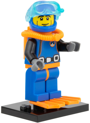 Lego, Minifigure, Collectable, Series 1, Deep Sea Diver, 2011, COL01-15