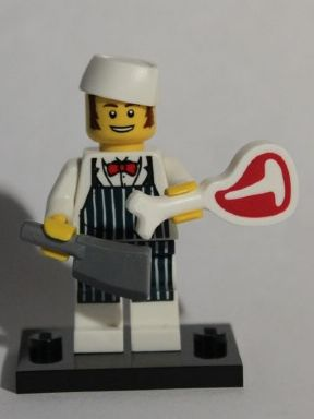Lego, Minifigure, Collectible, Series 6, Butcher, Col06-14