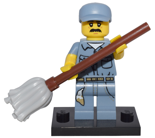 Lego, Minifigure, Opened, Collectible Blind, Series 15, Janitor, COL15-9