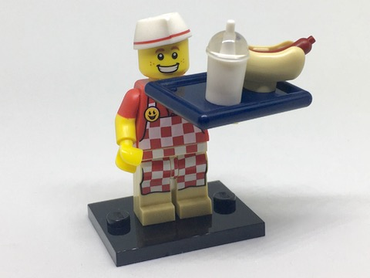 Lego, Minifigure, Collectible Series 17, Hot Dog Vendor, col17-6