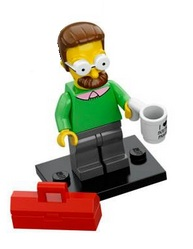 Lego, Minifigure, The Simpsons, Series 1, Ned Flanders, COLSIM-7