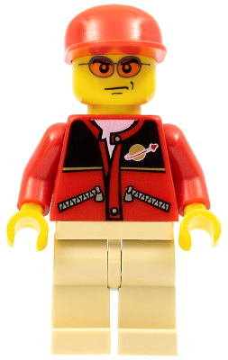 Lego, Minifigure, City, Red Jacket with Zipper Pockets and Classic Space Logo, Tan Legs, Red Cap, CTY0129