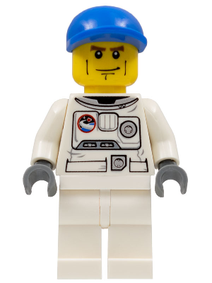 Lego, Minifigure, City, Town, Spacesuit, White Legs, Blue Short Bill Cap, Brown Eyebrows, Cty0221