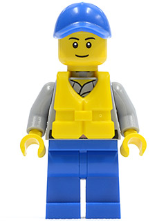 Lego, Minifigure, City, Coast Guard City - Crew Member, Blue Cap with Hole, CTY0424