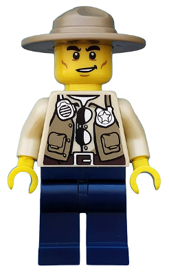 Lego, Minifigure, CITY, Swamp Police - Ranger, Dark Blue Legs, Campaign Hat, CTY0512