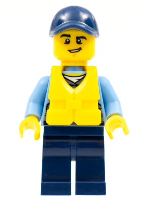 Lego, Minifigure, City, Police, Police - City Officer, Life Jacket, Crooked Smile, cty0536
