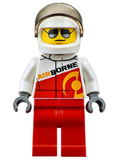 Lego, Minifigure, City, Rally Race Car Driver, Airborne Logo, CTY0611