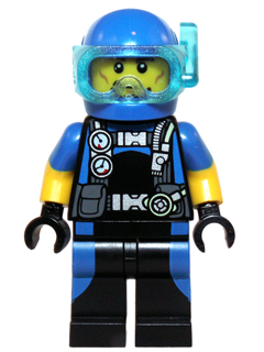 Lego, Minifigure, City, Town, Scuba Diver, Male, Blue, CTY0617