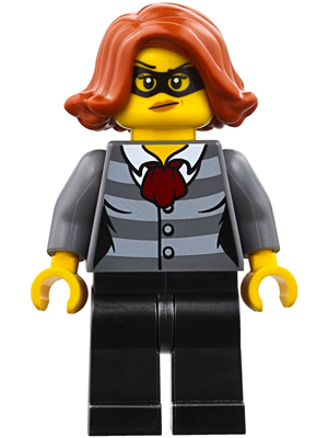 Lego, Minifigure, City, Town, Police, Police - City Bandit Female, Black Eye Mask, CTY0753