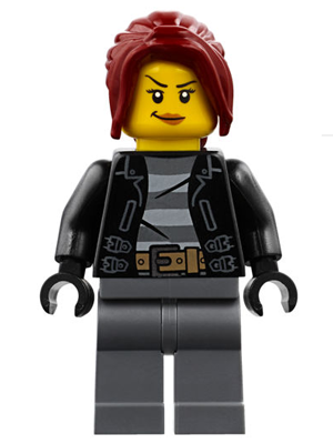 Lego, Minifigure, City, Police - City Bandit Crook Female, Dark Red Hair, CTY0781