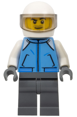 Lego, Minifigure, City, Helicopter Pilot - Medium Blue Jacket, CTY0839