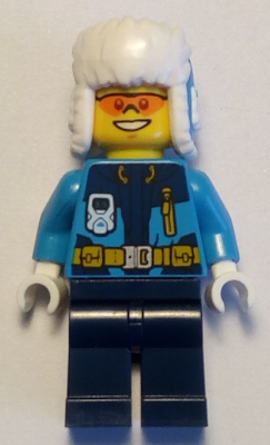Lego, Minifigure, City, Town, Arctic Explorer - Ushanka Hat, Orange Sunglasses, cty0928