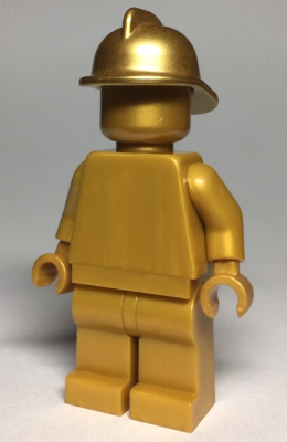 Lego, Minifigure, City, Statue - Pearl Gold with Metallic Gold Fire Helmet, CTY0989