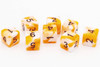 Old School 8-Piece D6 Dice Set: Vorpal -  Orange & White w/ Black