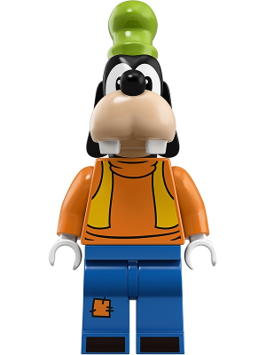 Lego, Minifigure, Disney, Goofy - Turtleneck Top and Bright Light Orange Vest, dis044