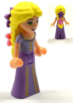 lego, Minifigure, Disney, Disney Princess, Rapunzel - Mini Doll, Bright Pink and Dark Purple Flowers, DP032