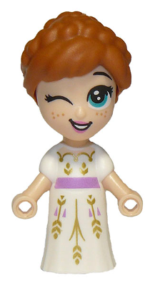 lego, Minifigure, Disney, Disney Princess, Anna - Micro Doll, White Dress, DP084