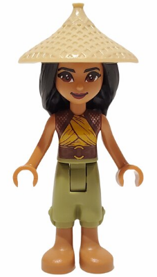 lego, Minifigure, Disney, Disney Princess, Raya - Tan Conical Hat, Yellow Top, Medium Nougat Boots, DP118