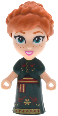 Lego, Minifigure, Disney, Disney Princess, Anna - Micro Doll, Dark Green Dress, DP235