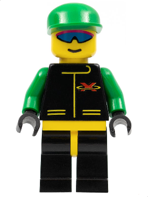 Lego, Minifigure, Extreme Team, Extreme Team - Green, Black Legs with Yellow Hips, Green Cap, EXT007