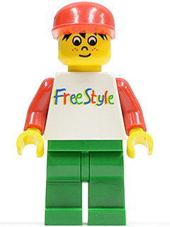 Lego, Minifigure, FreeStyle, Timmy with Green Legs and Red Hat, fre001