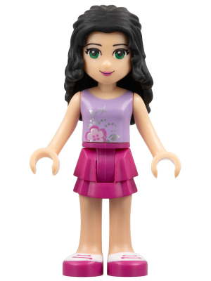 Lego, Minifigure, Friends, Emma, Magenta Layered Skirt, Lavender Top, FRND001