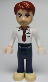 Lego, Minifigure, Friends, Peter, Dark Blue Trousers, White Shirt, Red Tie, Dark Tan Shoes, FRND019