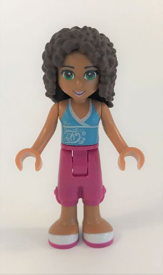 Lego, Minifigure, Friends, Andrea, Magenta Trousers, Azure Top, FRND078